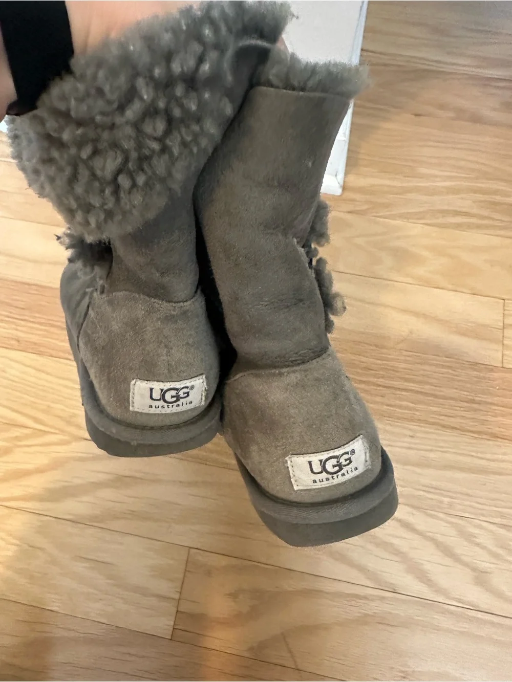 UGG Dark Gray Shearling-Lined Boots - Picture 3 of 5